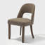 Chaises de salle à manger rembourrées en tissu moderne avec dossier haut incurvé et pieds en bois massif-1696384125-1703735408