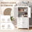 White Bathroom Storage Cabinet  With 4 Doors
