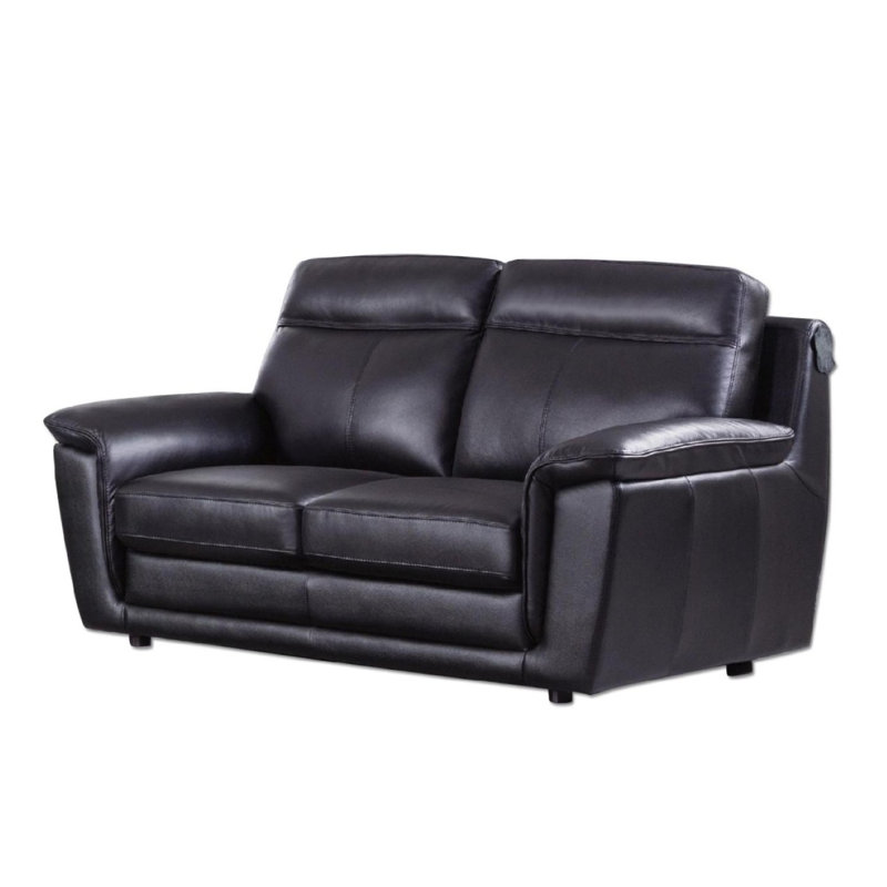 Owen Upholstered 71'' Loveseat, Black Leather Match