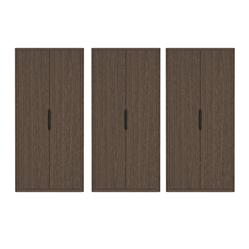 Bibliothèque moderne à 5 tablettes avec portes en noyer H 79 "x l 38" Rivington, Noyer