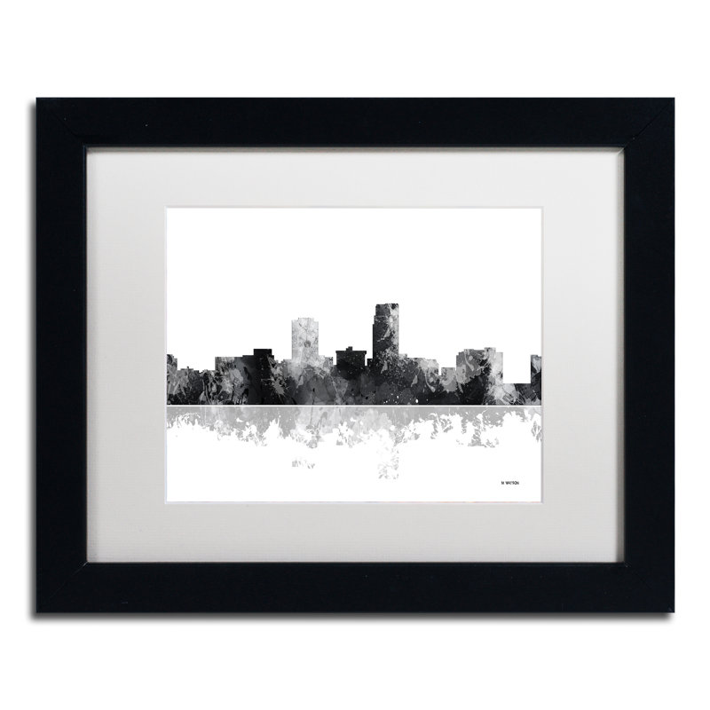 « omaha nebraska horizon bg-1 », impression sur toile encadrée, H 16 po x l 20 po x P 0,5 po, Noir