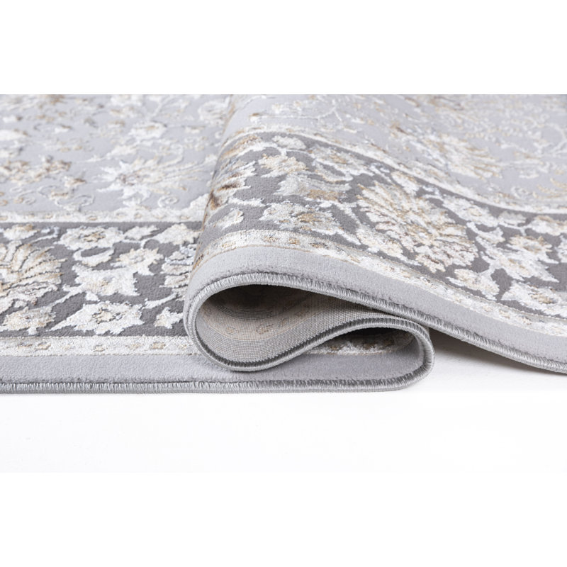Tapis à motif abstrait gris clair Lafi Collection, Tapis de couloir 2 pi 7 po x 7 pi 9 po