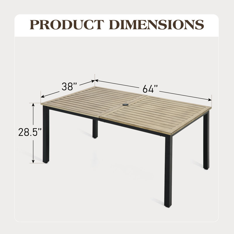 Ensemble de salle à manger rectangulaire pour 6 personnes 63,77 po Leonard