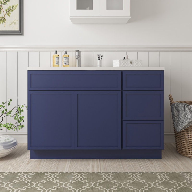Base de meuble-lavabo simple 48 po seulement, Bleu