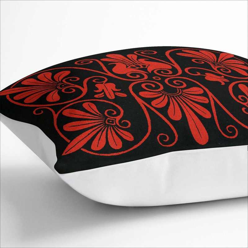 Floral Square Throw Cushion, White, 40cm H x 40cm W x 15cm D