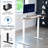 VIVO Electric 60" x 24" Stand Up Desk, Reclaimed Wood Table Top, White Frame-117600850-117600849
