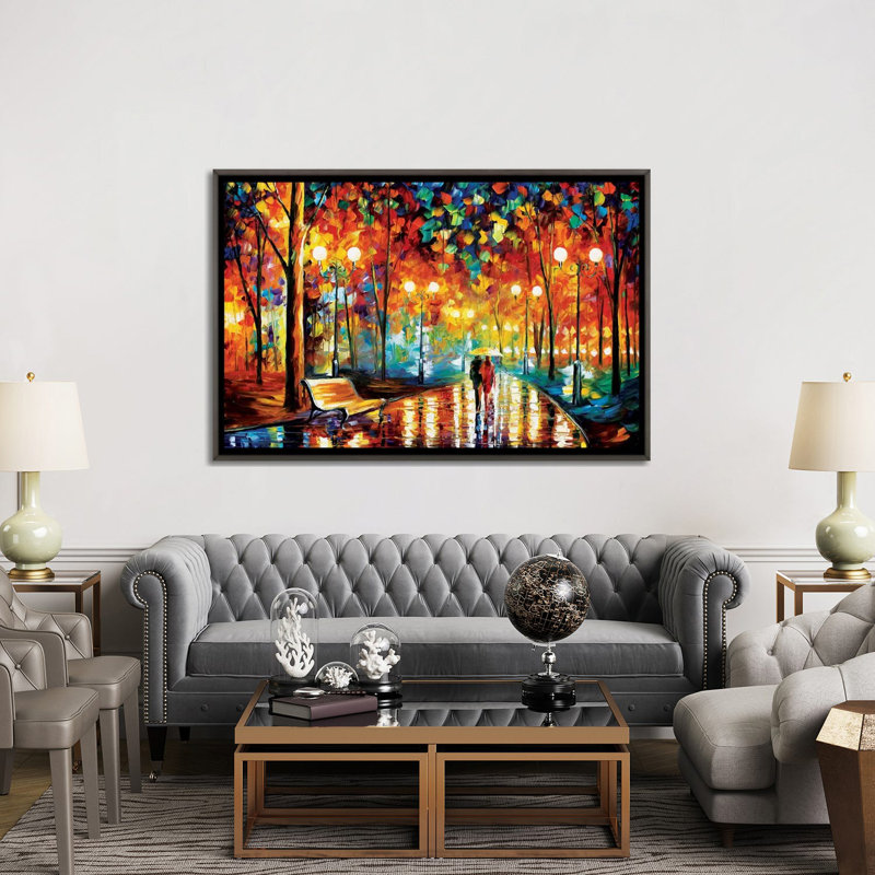 «Rain's Rustle II», reproduction d'art sur toile tendue, H 18 po x l 26 po, Toile avec cadre flottant, Noir patiné