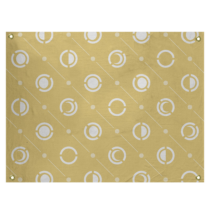 Tapisserie, H 26 po x l 36 po, Or/blanc
