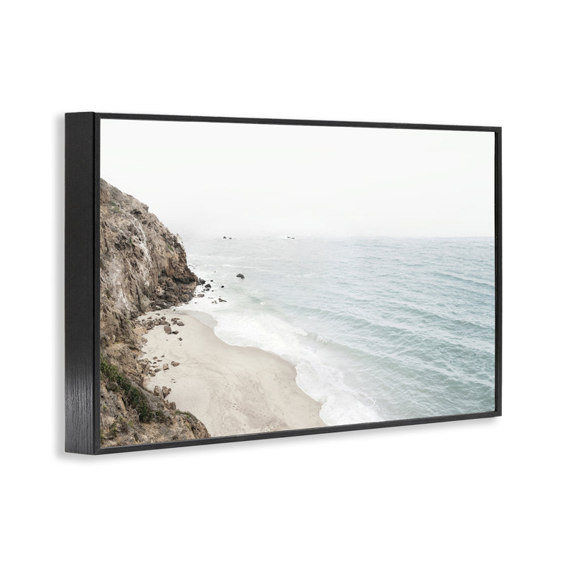 Giclée de California Coast Cliff par Sissi et Seb, H 12 po x l 18 po, Giclée encadrée noir minuit