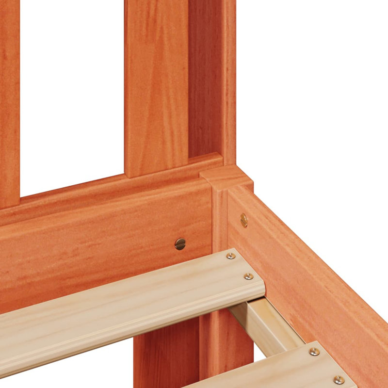 29-15 Solid Wood Bed, 75 x 190 cm, Wax Brown