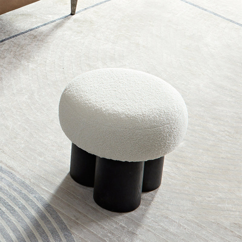 White Lamb Wool Seat, Barrel PVC Pipe With Black Ash Willow, Black, White