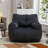 Aeri Compression Medium Adult Soft Teddy Fabric Bean Bag Chair With Foam Filled-1284851163