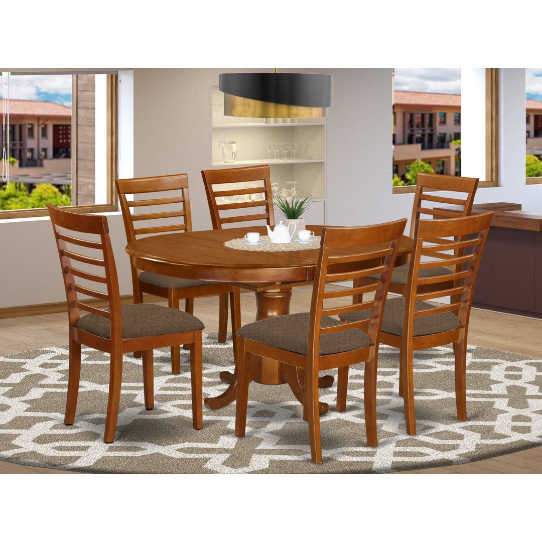Lawanda Butterfly Leaf Solid Wood Rubberwood Dining Set Alcott Hill® Pieces 
