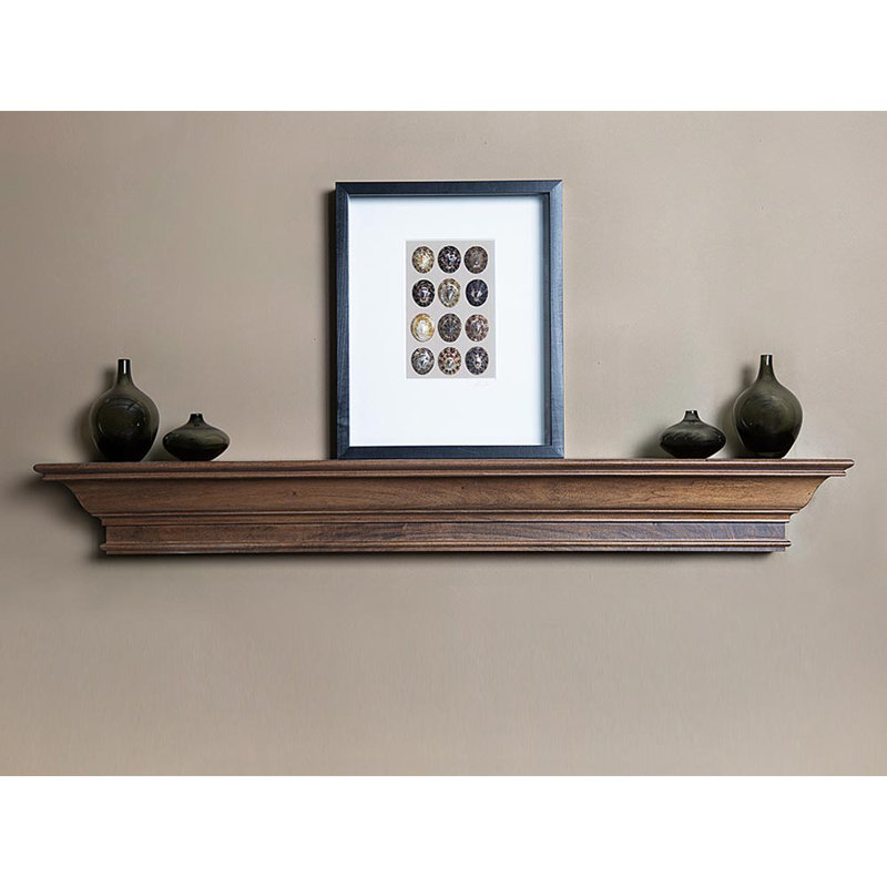 Marion Floating Wood Fireplace Mantal Shelf - Provincial, 60"