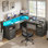 Bureau de direction en L à hauteur ajustable Heizler