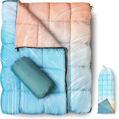 Lightweight Convertible Outdoor Camping Blanket, 2-in-1 Wearable Blanket Transforms into Sleeping Bag for Backpacking, Travel & Picnic