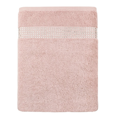 Sparkles Home Stripe Rhinestones Bath Towel | 100% Turkish Cotton Terry Cloth | Machine Washable