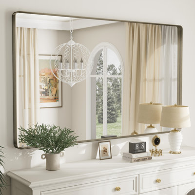 Aevar High-Strength Tempered Glass and Aluminum Alloy Framed French Cleat Mounted Wall Decor Bathroom Vanity Mirror with 5-Year Warranty
