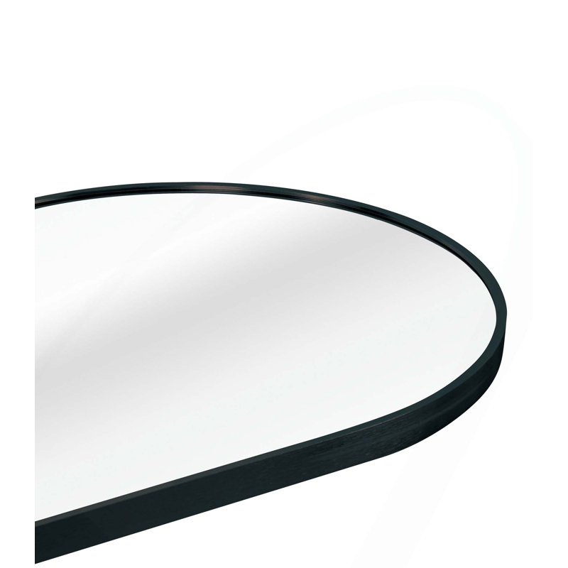 Pill Shaped Full Lenghth Mirror Or Bathroom Mirror, 63" x 20", Black, Oval