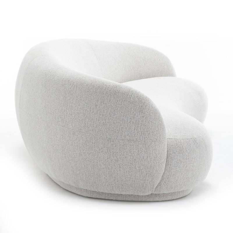 Simona Kidney-Shaped Grounded Curved 3-Seat Sofa