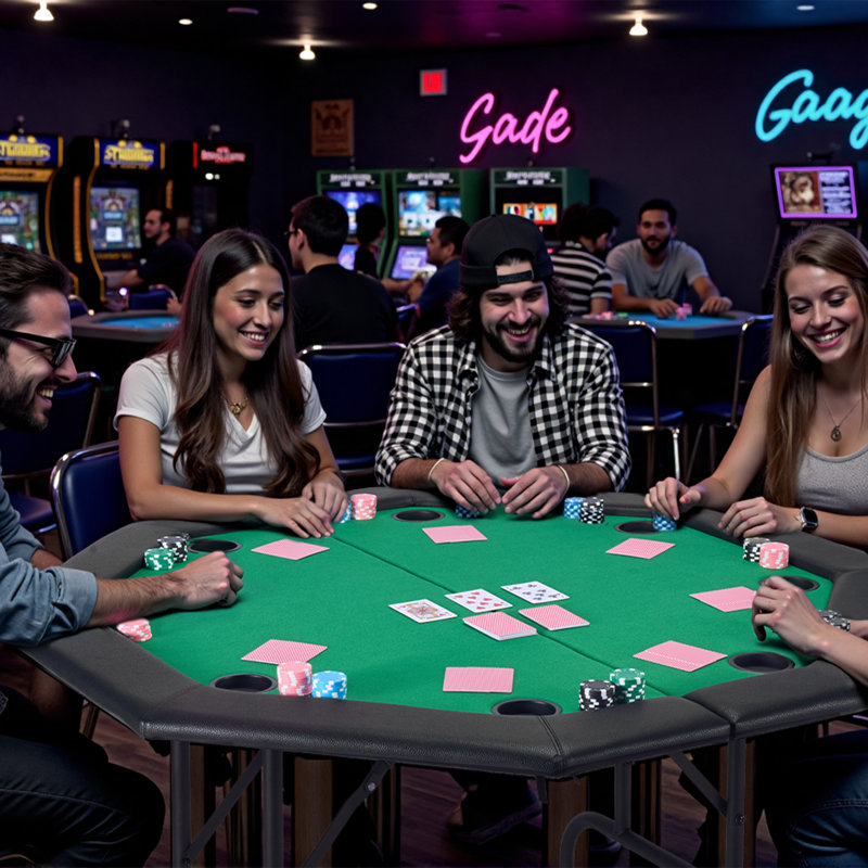 Table de poker pliable 48 po octogonale 48 joueurs Texas Holdem