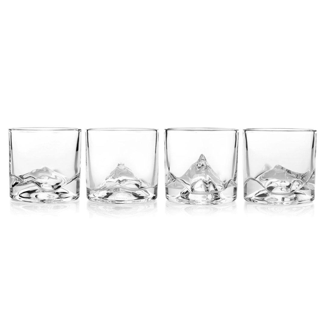 Perspections The Peaks Whiskeygläser, 4er Set, Whiskeyglas, Whiskey Glas, Tumbler, Kristallglas, 230 ml