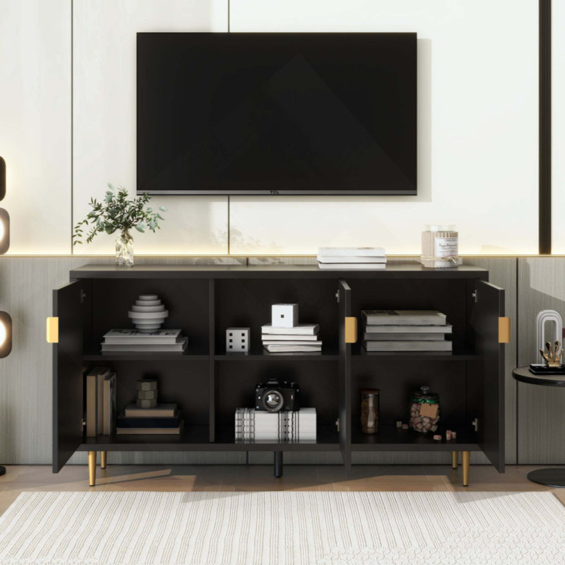 Janneke Modern TV Stand for TVs Multi-Functional Media Console Tv Console Table Modern Tv Stand Adjustable Shelves Storage