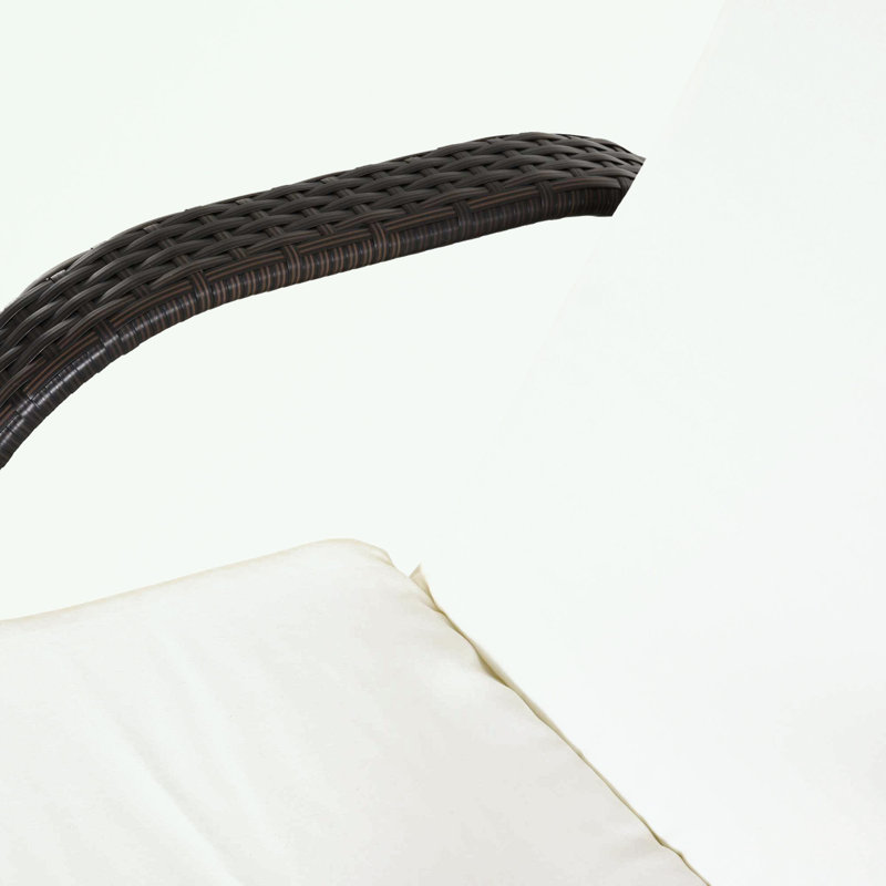 Chaise longue avec roulettes et coussin moelleux, Blanc