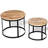 Coffee Table Set 2 Piece Round End Table Side Table Solid Wood Mango-355168611