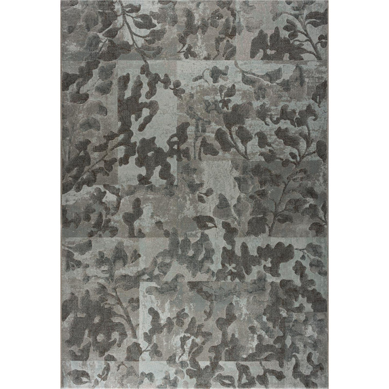 Power Loom Polypropylene Grey Rug, Rectangle 200 x 290 cm