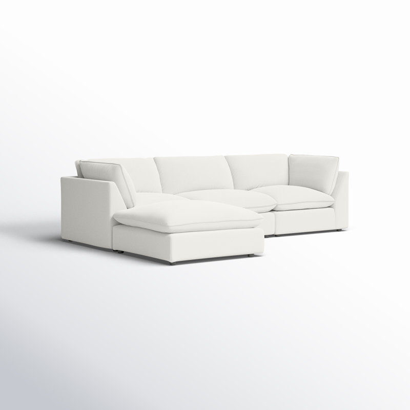 Brijito Upholstered L-Shaped Sectional Reversible, Oyster