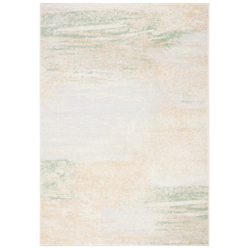 Algonquin Performance Abstract Rug, Rectangle 2'6" x 4', Gold/Ivory