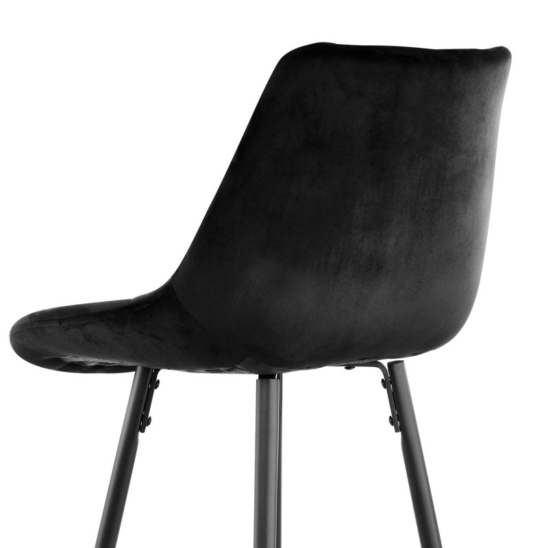Abdul-Karim Upholstered Velvet Counter Stool with Steel Frame