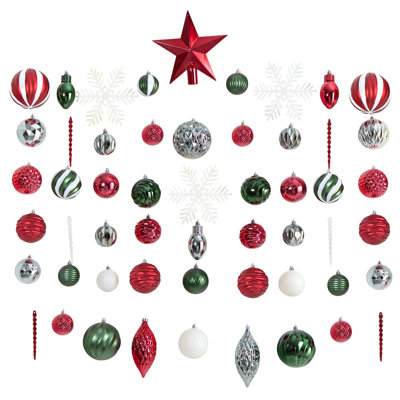 Ensemble d'ornement 100 pièces en forme d'arbre de Noël réutilisable