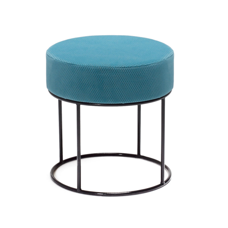 Repose-pieds Emmi-Leigh, Bleu 100% polyester