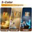  Lampe sur pied arc à rayures colorées à rayures abstraites orange bleu et beige, grande lampe sur pied moderne à DEL, abat-jour réglable en lin, 3 températures de couleur