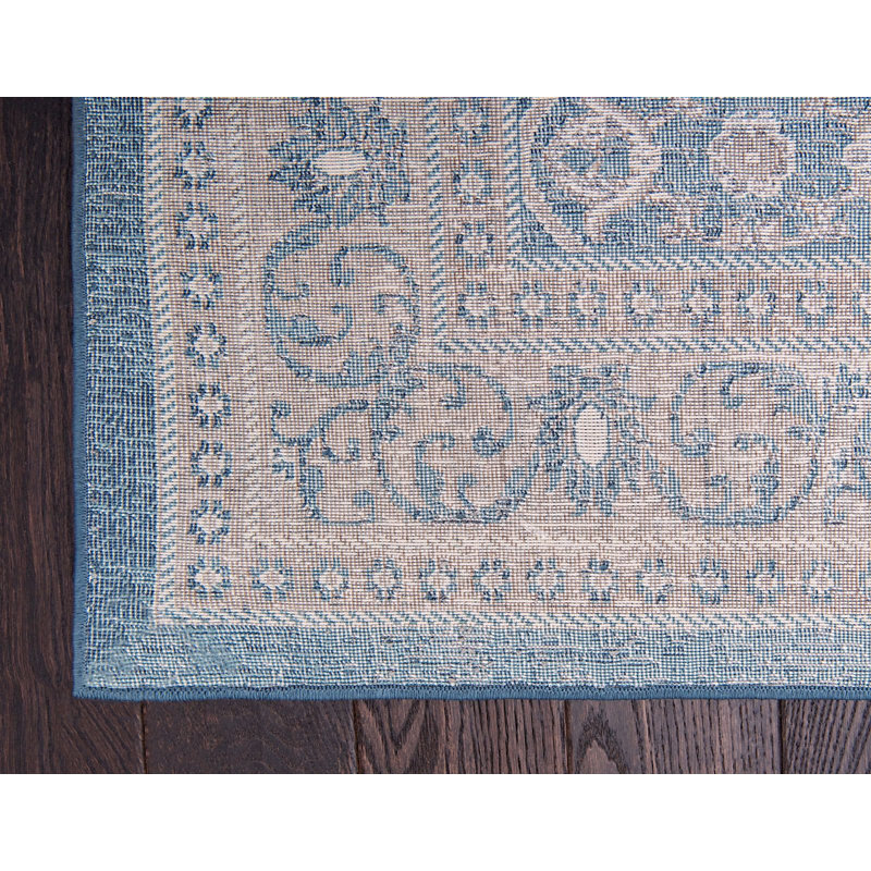 Tapis oriental bleu Linz, Rectangle 6 pi x 9 pi