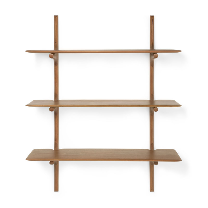 PI 3 Piece Tiered Shelf, Varnished Brown