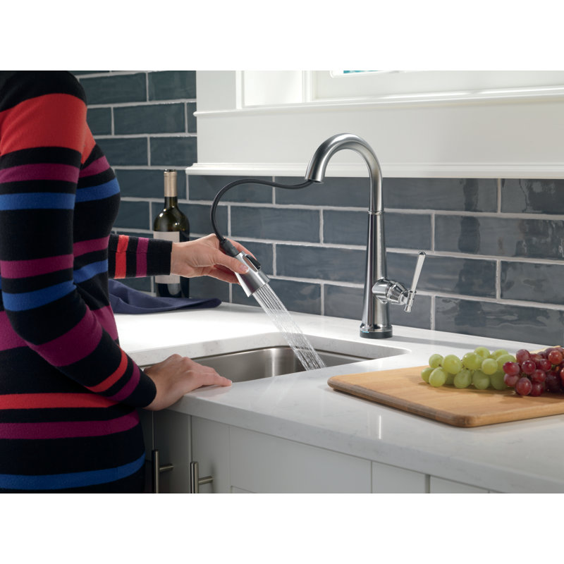 Robinet de cuisine à poignée simple Emmeline, Acier inoxydable arctique Lumicoat