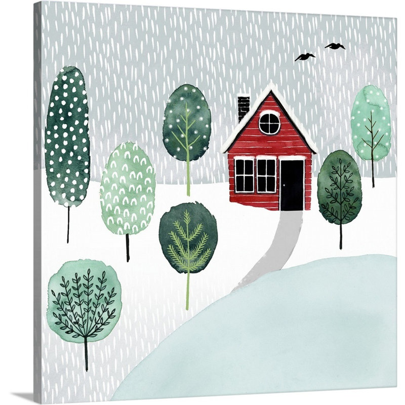 «Christmastown II» par Grace Popp - reproduction d'art sur toile, H 24 po x l 24 po x P 1,25 po, Toile tendue