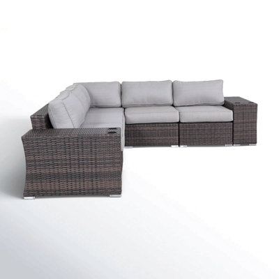 7-Piece Fully Assembled Rattan Sectional Seating Group With Cushions