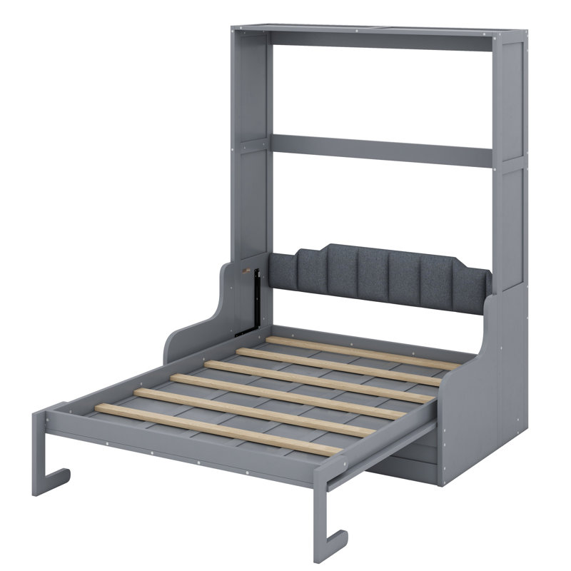 Murphy Bed Wall Bed With Cushion, Gray
