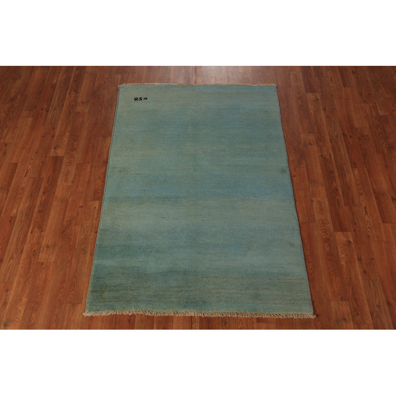 Tapis vert et bleu Gabbeh