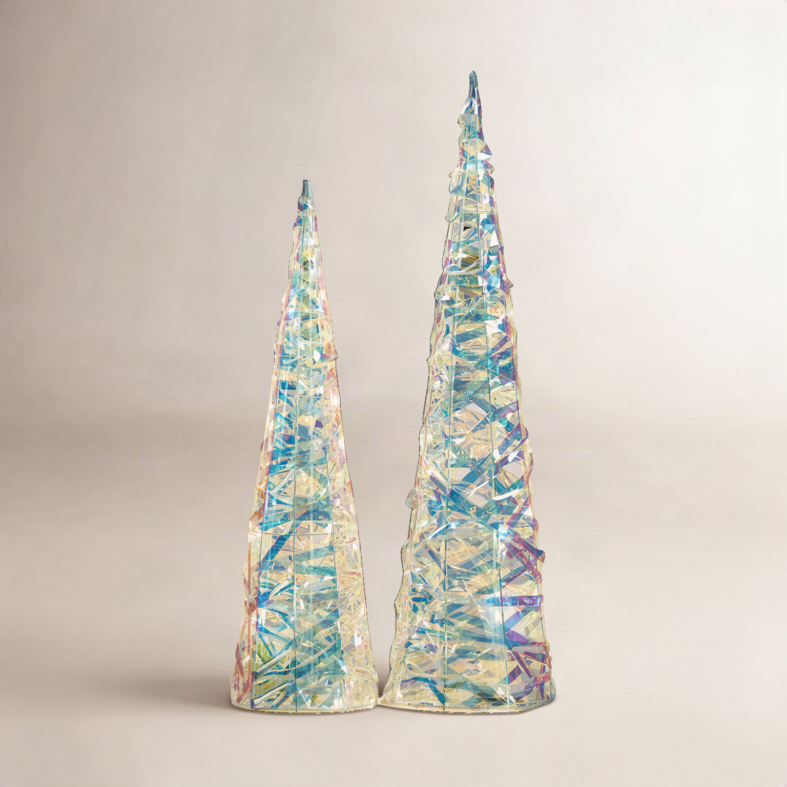 Iridescent LED Tree Set