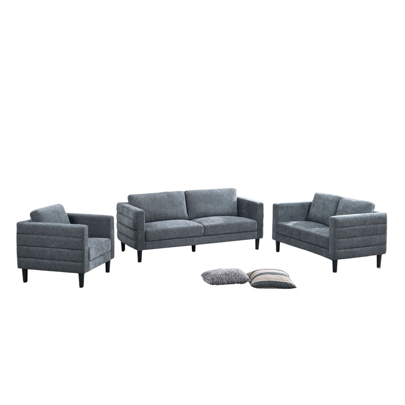 Ensemble de canapé en tissu gris anthracite Kwalité Imports Brayden