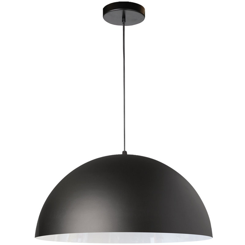 Ofelia 1 Light Single Dome Pendant, Black, 8" H x 16" W x 16" D
