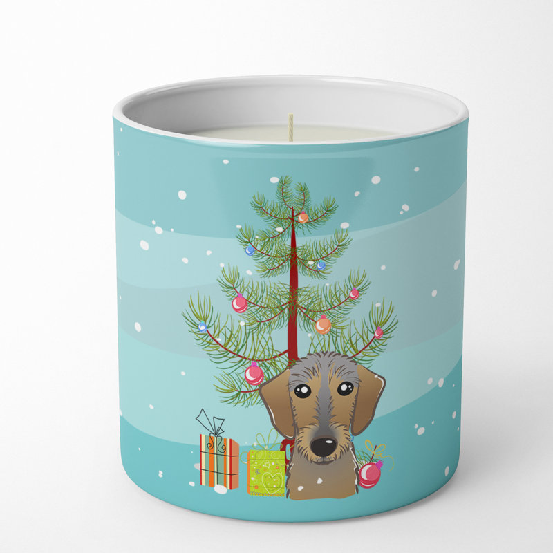Bougie de Noël 10 oz, Teckel à poil dur