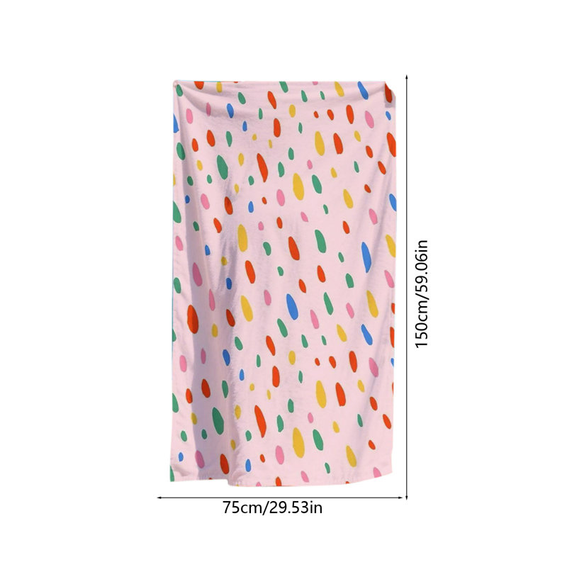 Fashionable Colorful Striped Polyester Beach Towel, Soft Quick Dry Fiber Bath Towel For Swimming Travel, 27.5x59in Multicolor