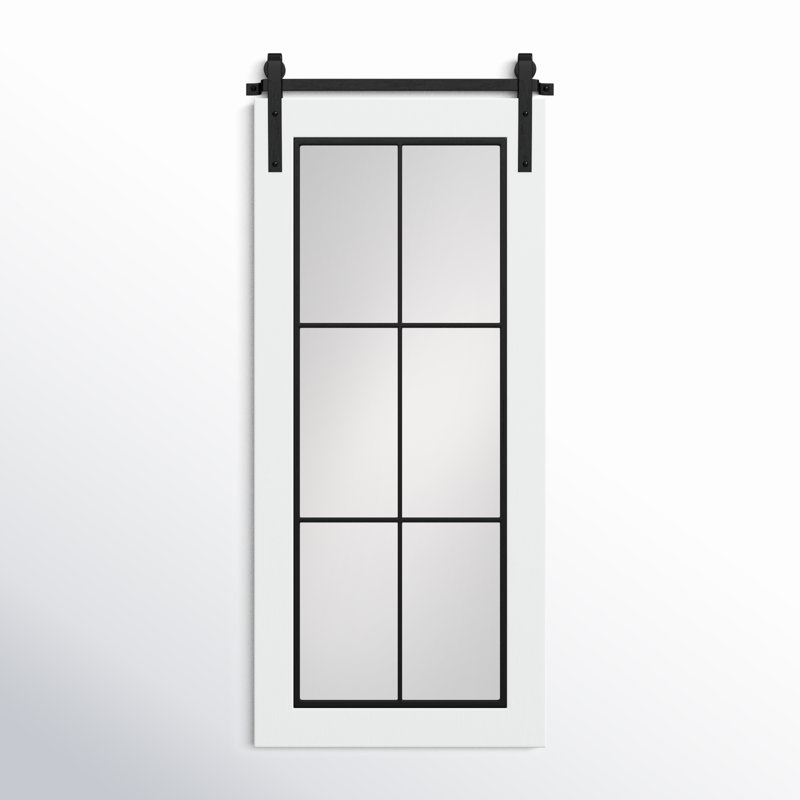 Enora Wood Rectangle Mirror, White, 43" x 18"