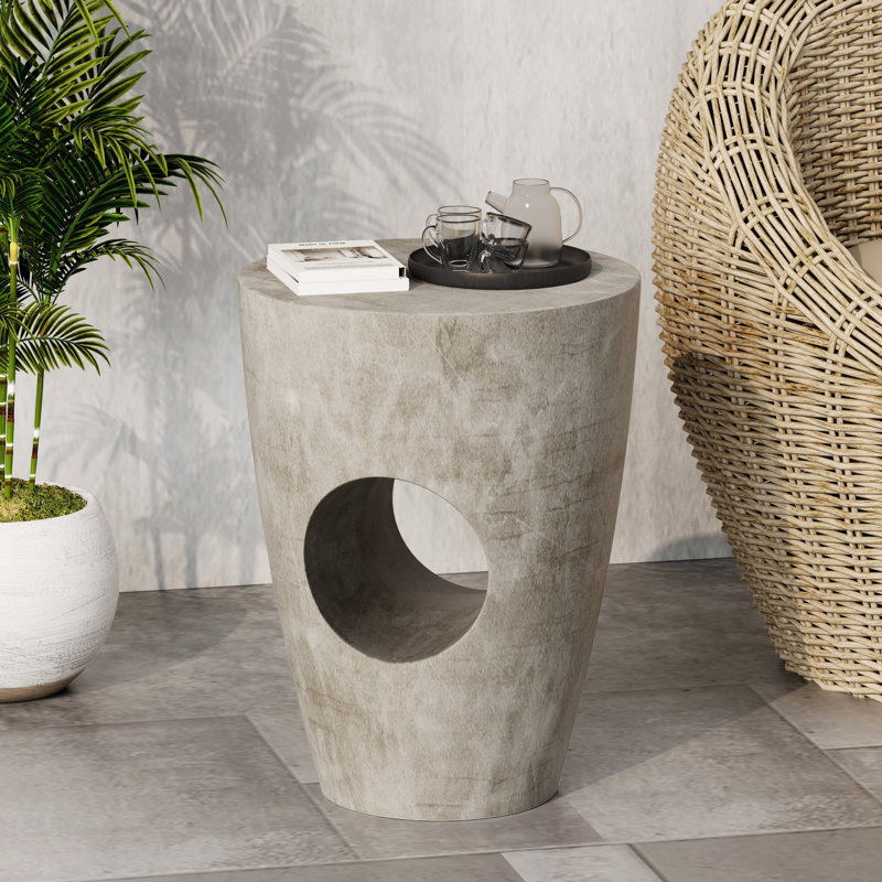 Concrete Side Table For Outdoors, Grey - And Attractive Outdoor In Concrete, Stylish Patio Addition